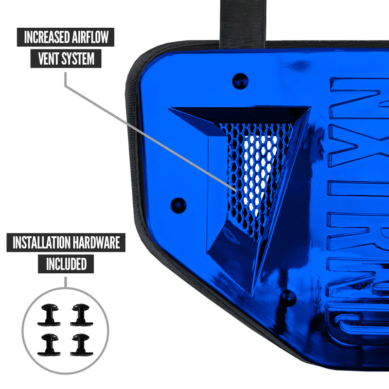 Load image into Gallery viewer, NXTRND B-PLATE™ Football Back Plate Chrome Blue
