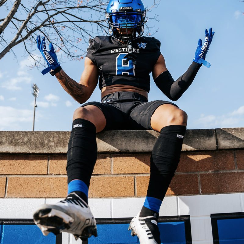 Load image into Gallery viewer, NXTRND Quarter Football Socks Blue 3-Pairs