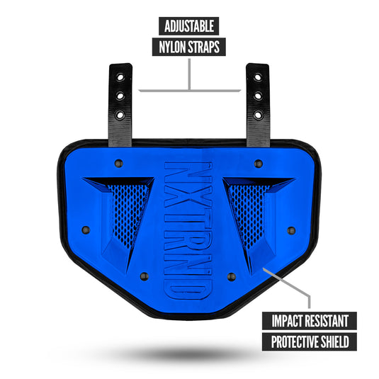 NXTRND B-PLATE™ Football Back Plate Chrome Blue
