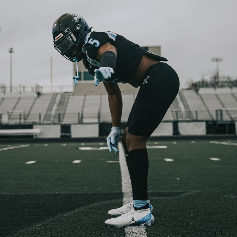 Load image into Gallery viewer, NXTRND Quarter Football Socks Columbia Blue 3-Pairs