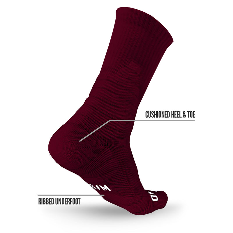 Load image into Gallery viewer, NXTRND Crew Socks Maroon 3-Pairs

