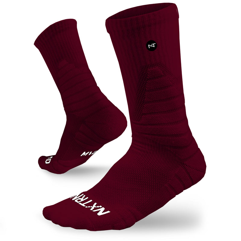 Load image into Gallery viewer, NXTRND Crew Socks Maroon 3-Pairs
