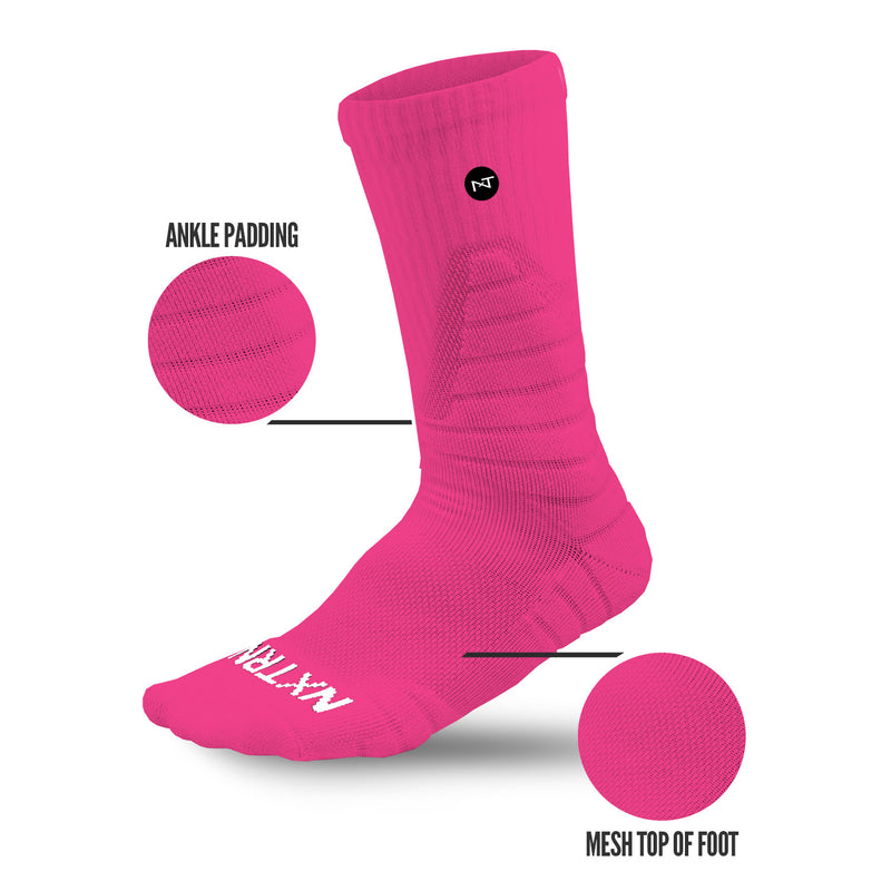 Load image into Gallery viewer, NXTRND Crew Socks Pink 3-Pairs
