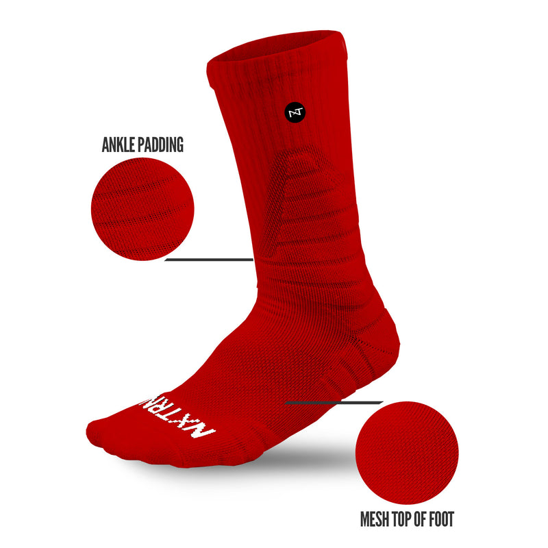 Load image into Gallery viewer, NXTRND Crew Socks Red 3-Pairs
