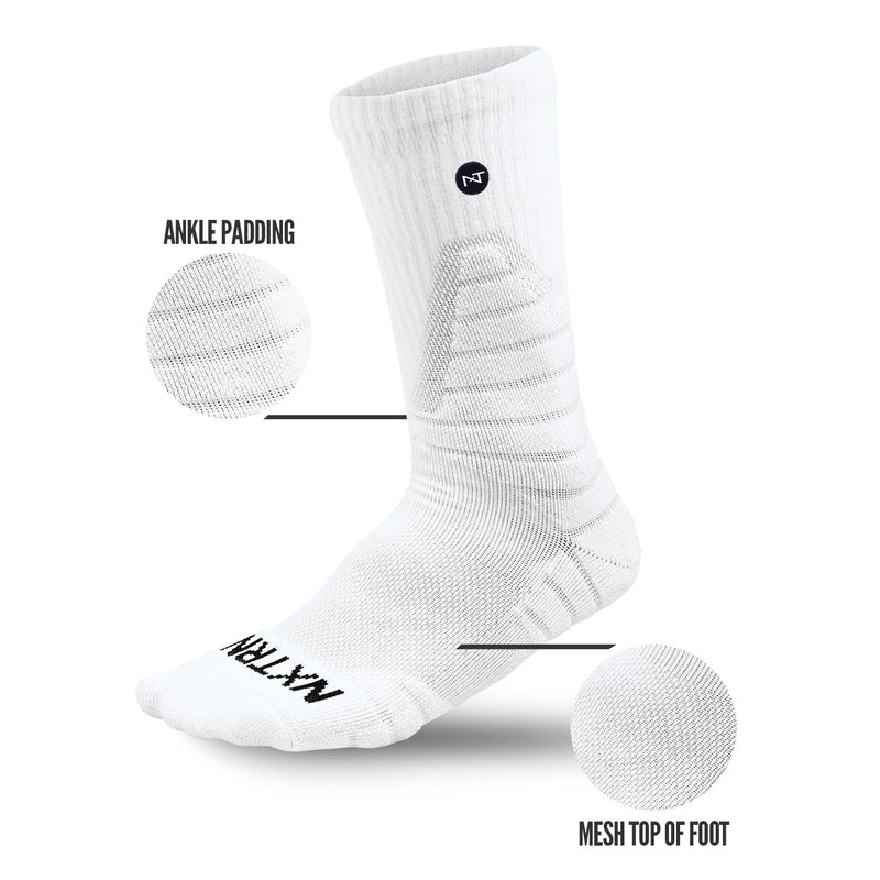 Load image into Gallery viewer, NXTRND Crew Socks White 3-Pairs
