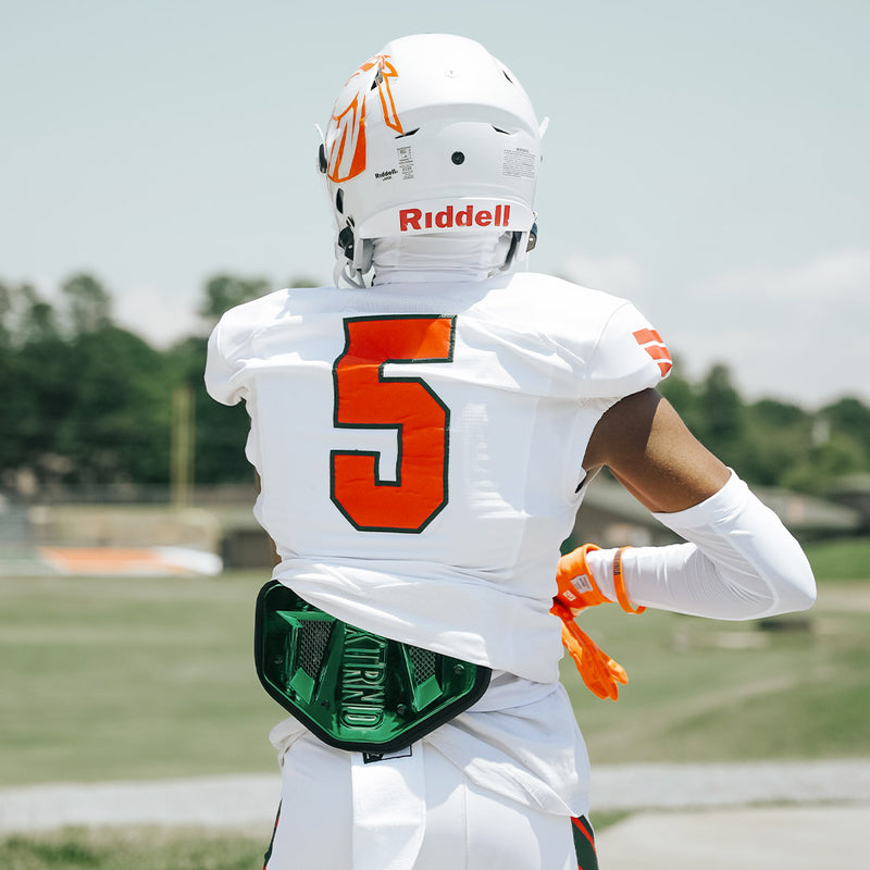 Load image into Gallery viewer, NXTRND B-PLATE™ Football Back Plate Chrome Dark Green
