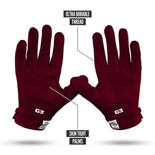 NXTRND G3™ Padded Football Gloves Maroon