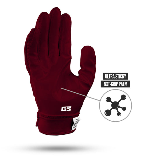 NXTRND G3™ Padded Football Gloves Maroon