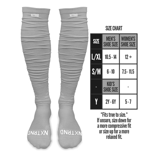 NXTRND XTD™ Scrunch Football Socks Light Grey