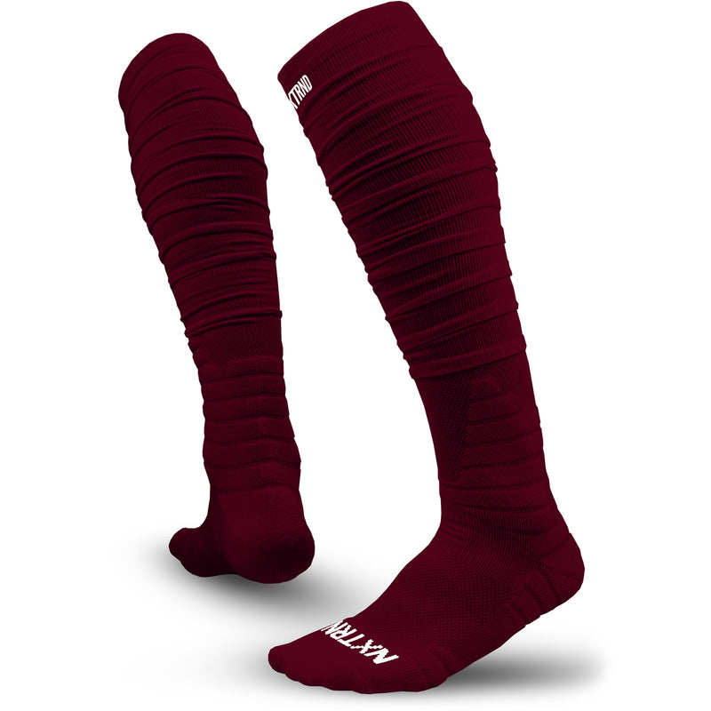Load image into Gallery viewer, NXTRND XTD™ Scrunch Football Socks Maroon
