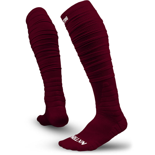 NXTRND XTD™ Scrunch Football Socks Maroon