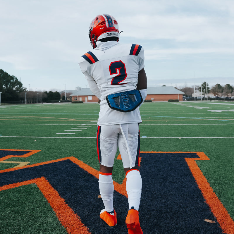 Load image into Gallery viewer, NXTRND B-PLATE™ Football Back Plate Chrome Navy Blue
