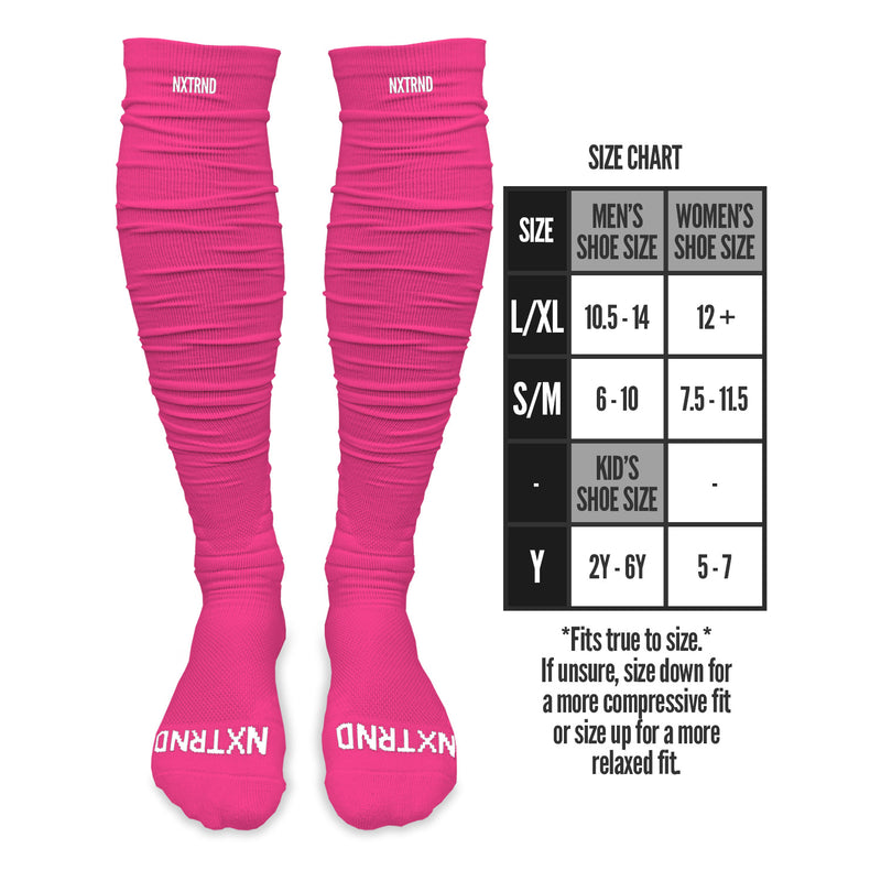 Load image into Gallery viewer, NXTRND XTD™ Scrunch Football Socks Pink