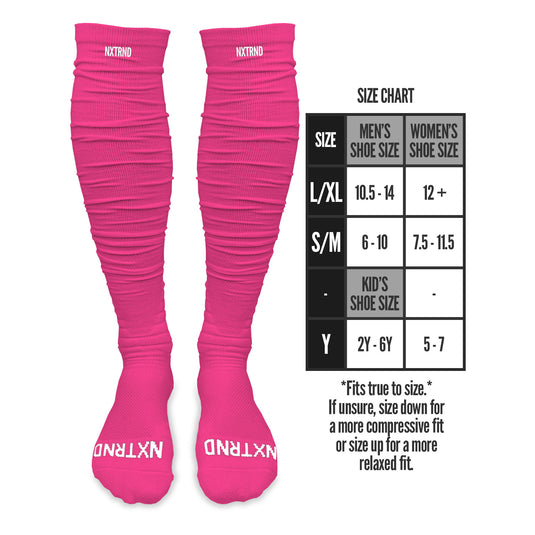 NXTRND XTD™ Scrunch Football Socks Pink