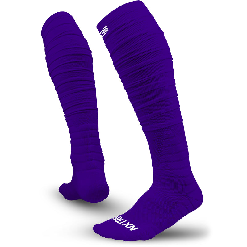 Load image into Gallery viewer, NXTRND XTD™ Scrunch Football Socks Purple