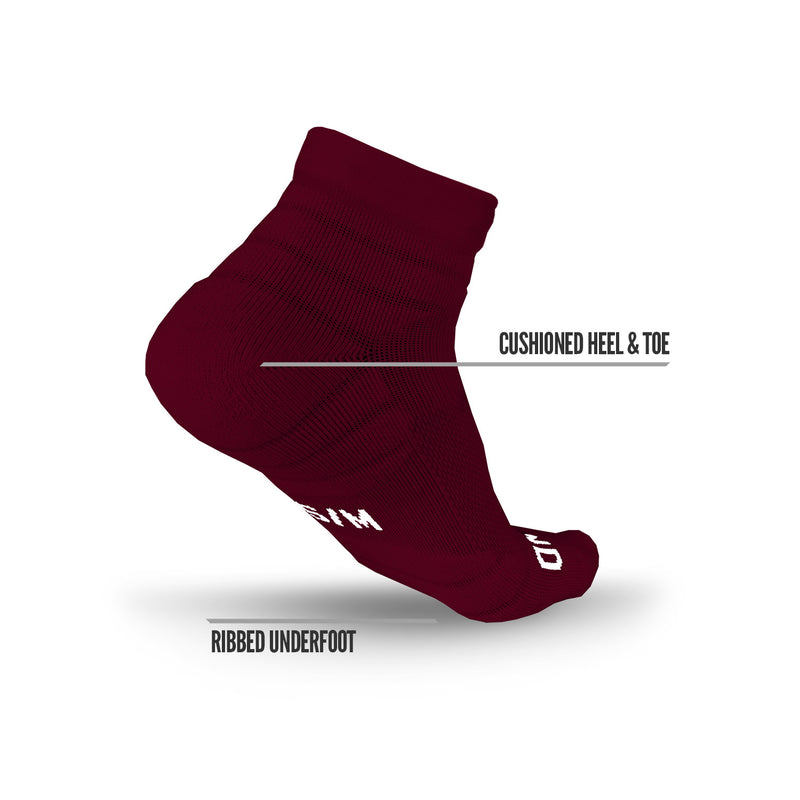 Load image into Gallery viewer, NXTRND Quarter Football Socks Maroon 3-Pairs
