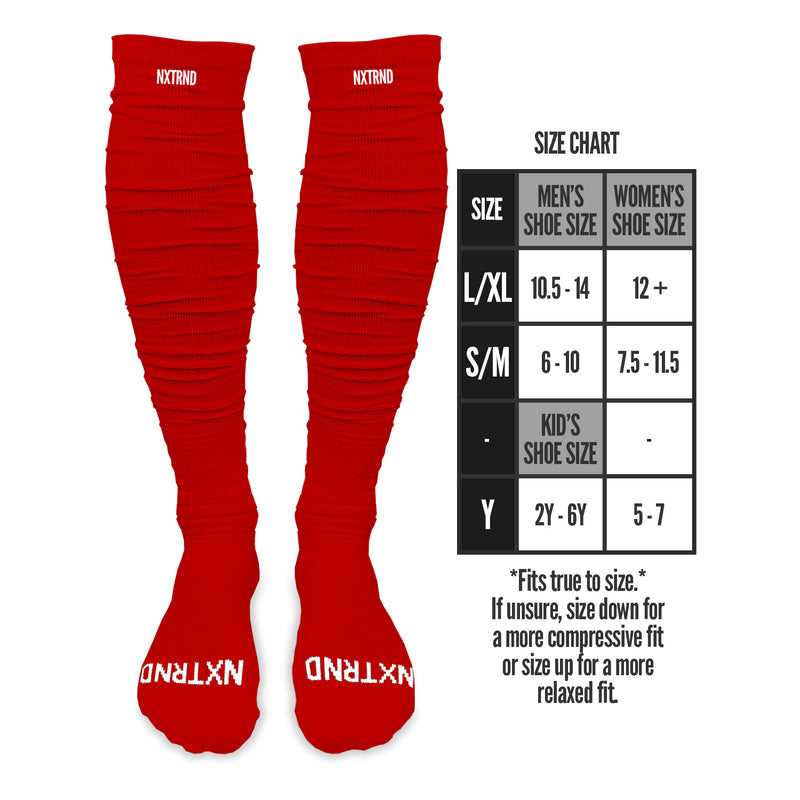 Load image into Gallery viewer, NXTRND XTD™ Scrunch Football Socks Red
