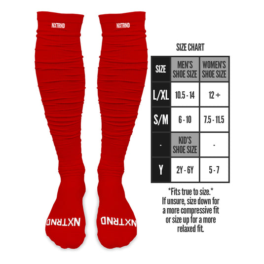 NXTRND XTD™ Scrunch Football Socks Red