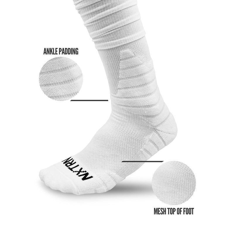 Load image into Gallery viewer, NXTRND XTD™ Scrunch Football Socks White
