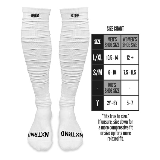 NXTRND XTD™ Scrunch Football Socks White