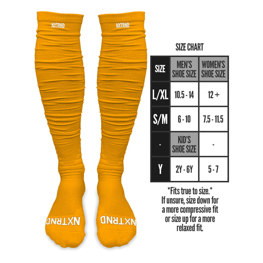 NXTRND XTD™ Scrunch Football Socks Yellow
